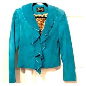 Turquoise Suede Blazer